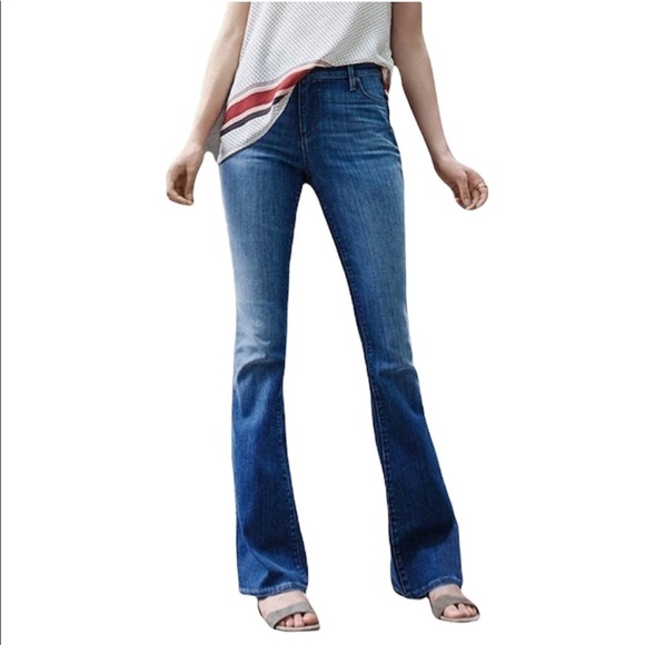 NWT Loft Jeans Modern Flare Ann Taylor Size 25l Long or Size 2 Medium Wash Blue - Picture 3 of 10